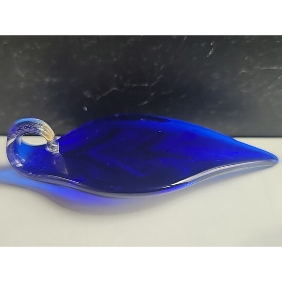 Multicolored Glass Leaf Shaped Pendant - Picture 6 of 10